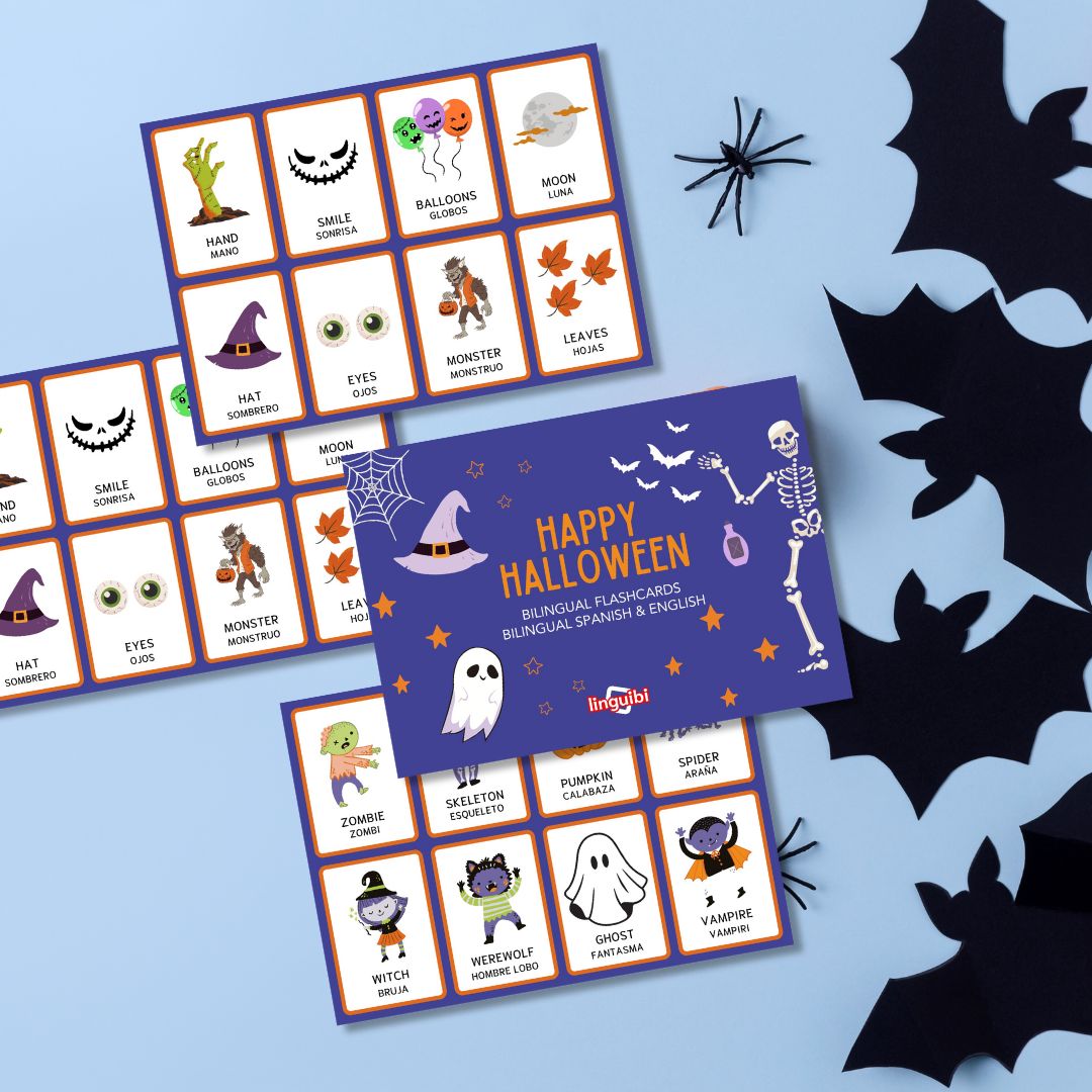 Flashcard di Halloween - 24 Carte Bilingue Spagnolo & Inglese