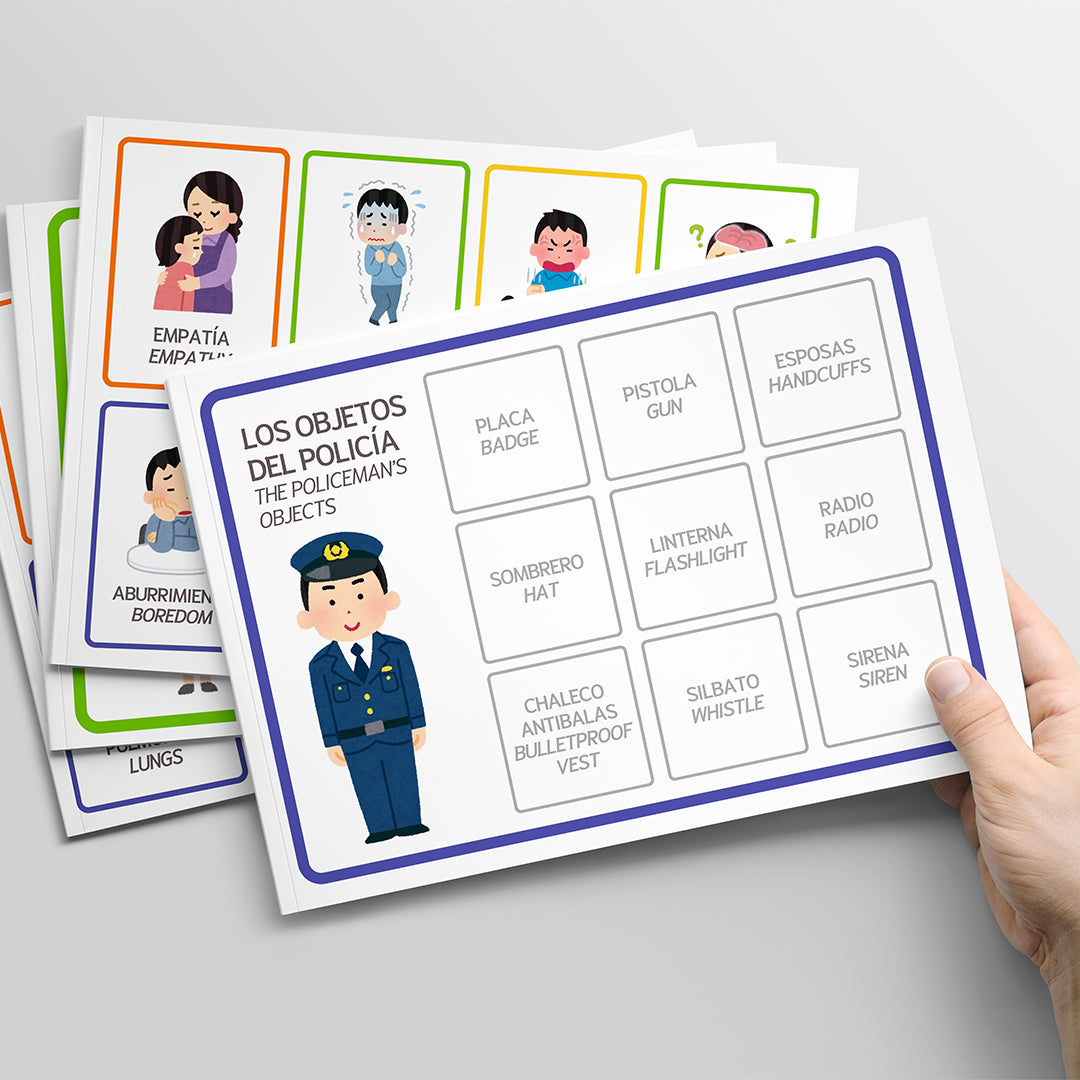 120 FLASHCARD PER BAMBINI (6-8 ANNI) - BILINGUE SPAGNOLO E INGLESE