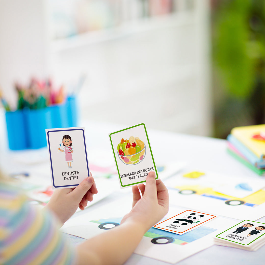 120 FLASHCARD PER BAMBINI (6-8 ANNI) - BILINGUE SPAGNOLO E INGLESE